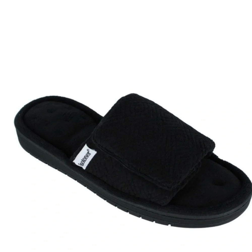 Isotoner Black Women's Slippers - Picture 1 of 7